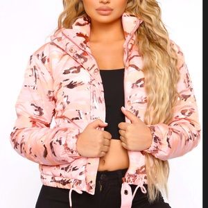 FN Just A Lil Flashy Puffer Jacket - Rose Gold